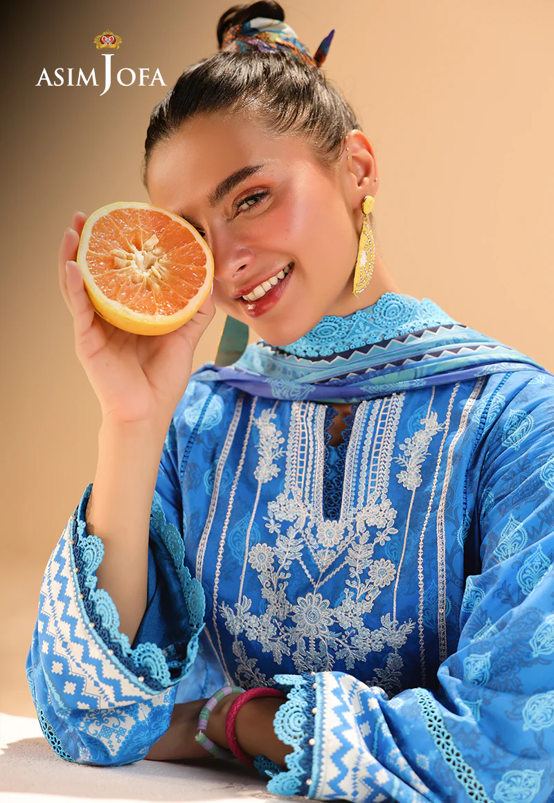 AJUBU-24 Printed Embroidered Lawn 3 Pcs - Image 6