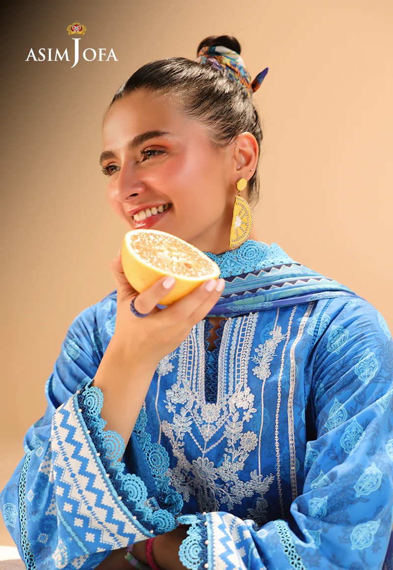 AJUBU-24 Printed Embroidered Lawn 3 Pcs - Image 7