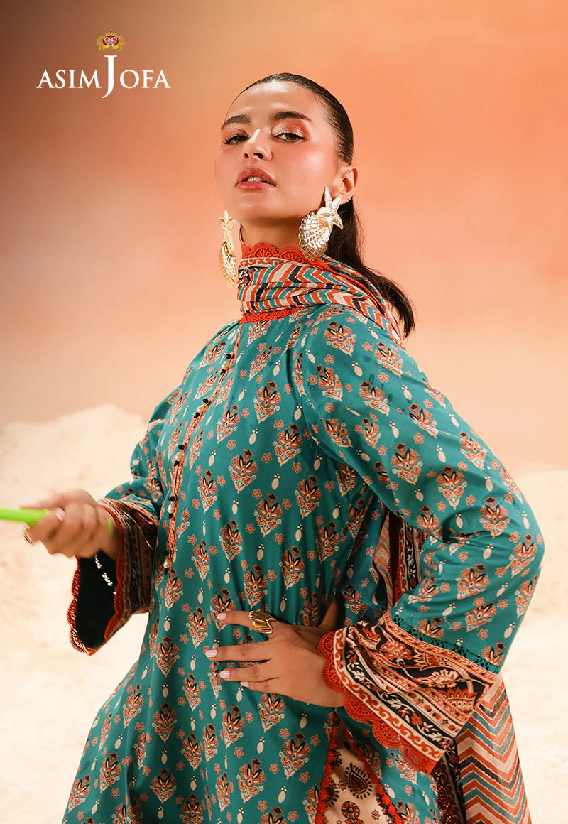 AJUBUD-30 Printed Lawn Stitched 3 PCS - Image 6