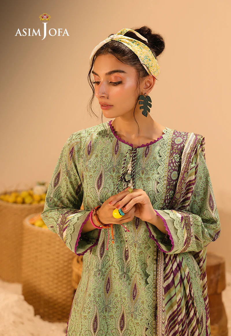 AJUBU-31 Printed Lawn 3 Pcs - Image 3