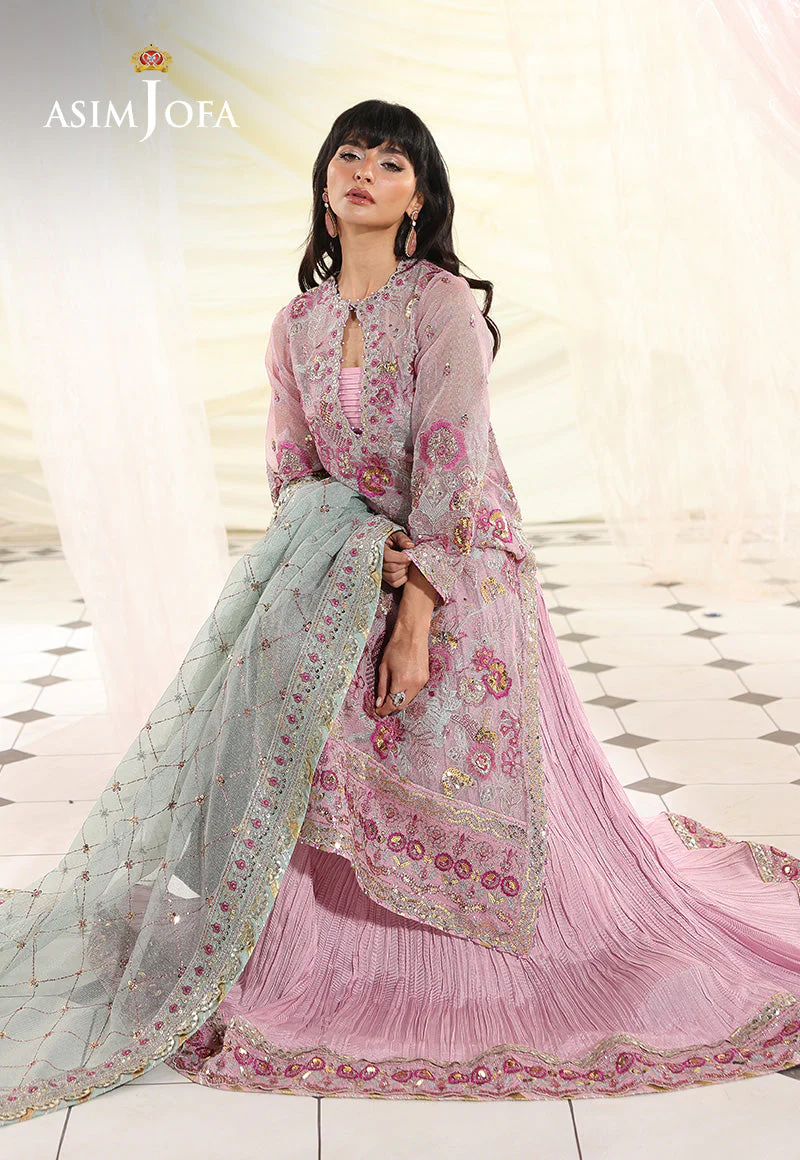 AJUEVD-11 EMBROIDERED AYUDIA ZARI NET STITCHED 3 PCS - Image 3