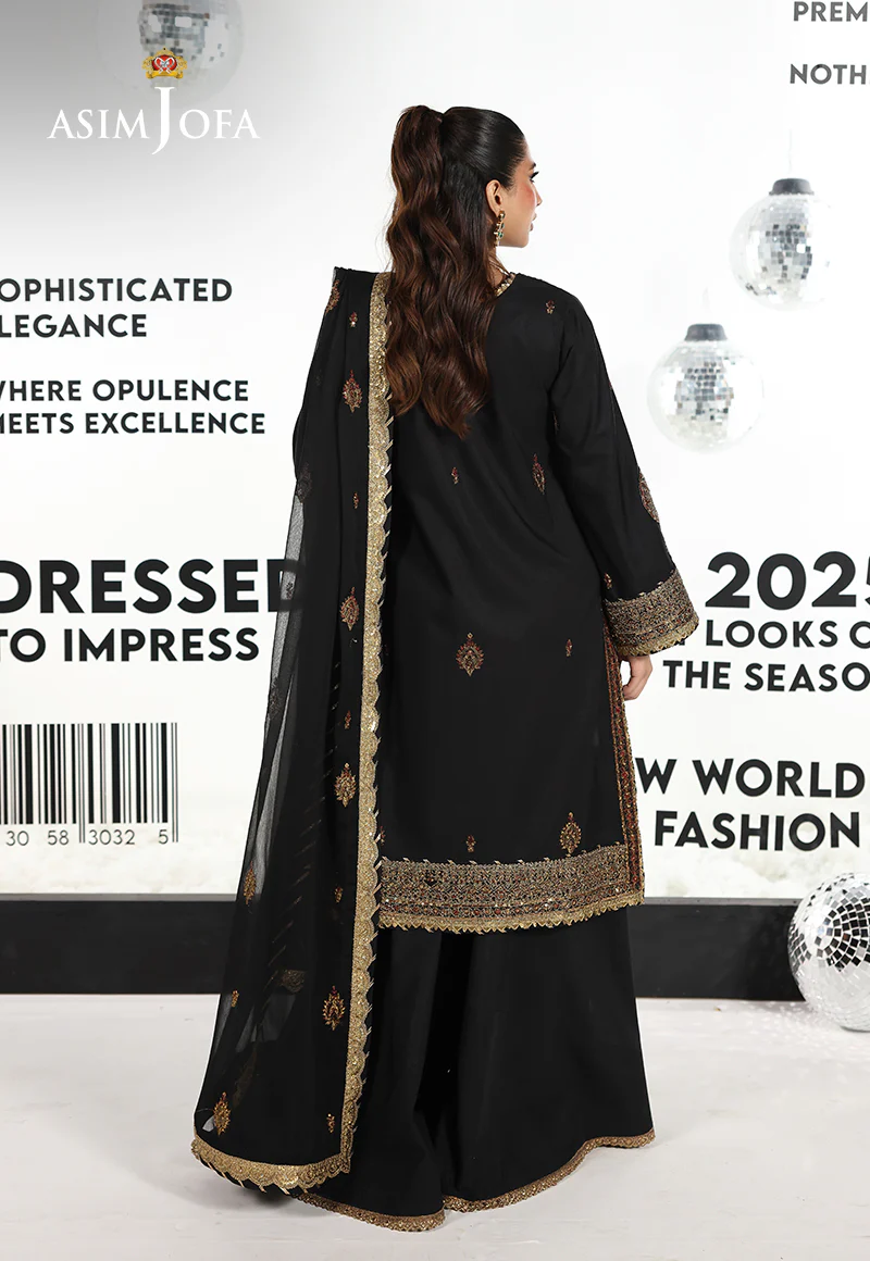 AJUEV-18 EMBROIDERED SILK UNSTITCHED 3 PCS - Image 2