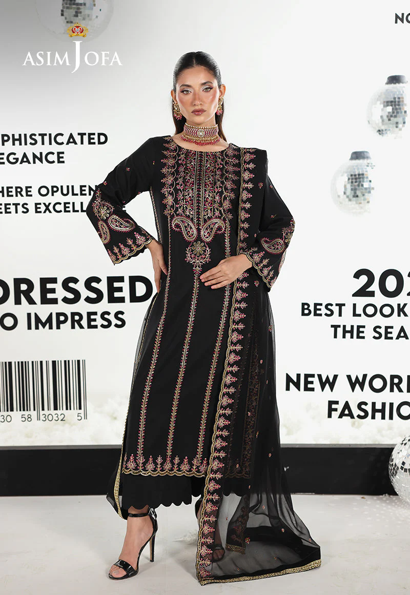 AJUEVD-03 EMBROIDERED SILK Stitched 3 PCS