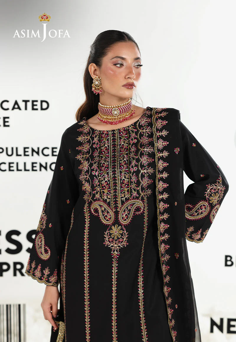 AJUEVD-03 EMBROIDERED SILK Stitched 3 PCS - Image 3