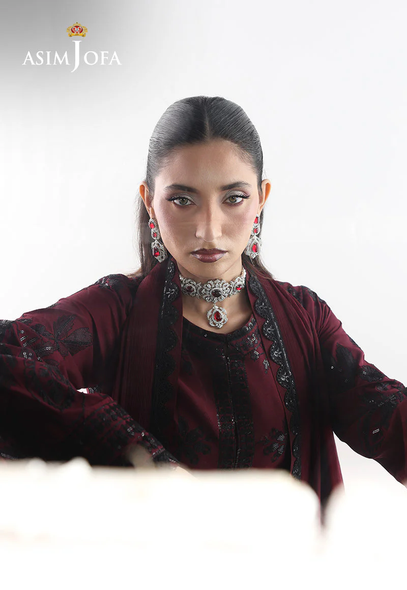AJUEVD-05 EMBROIDERED SILK Stitched 3 PCS - Image 6