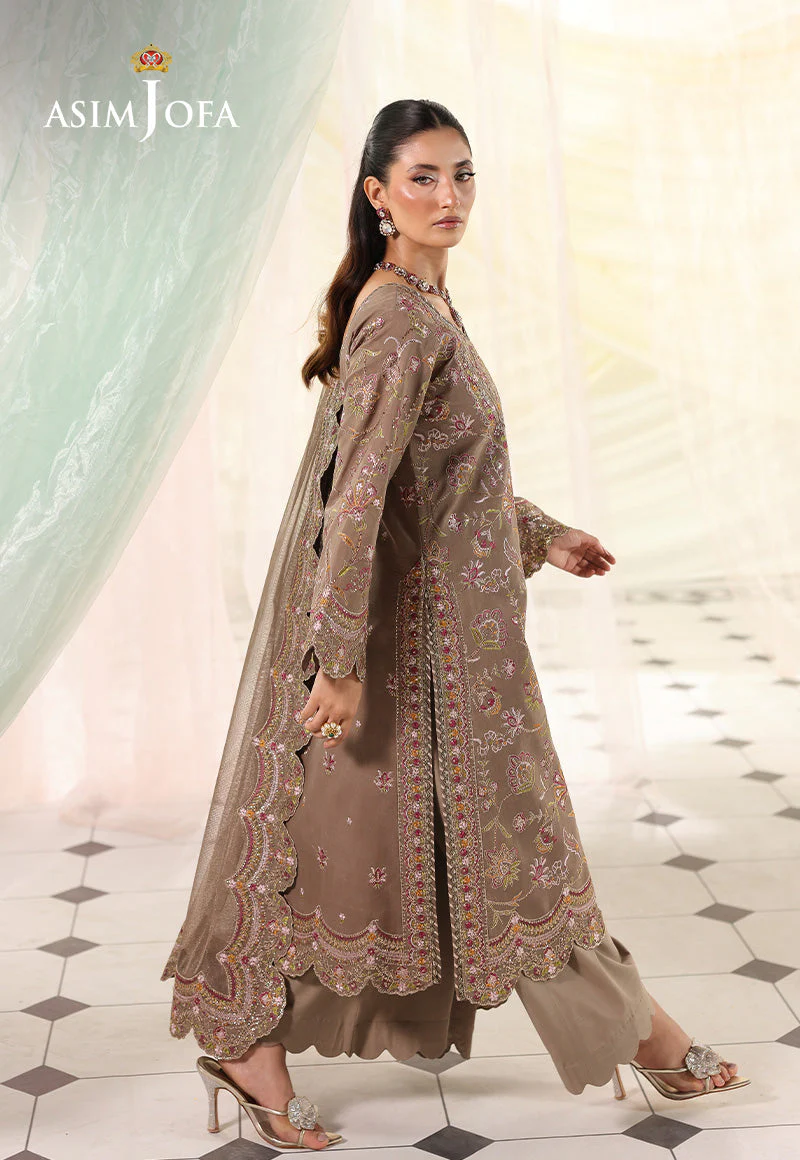 AJUEVD-10 EMBROIDERED SPUN RAW SILK Stitched 3 PCS - Image 5