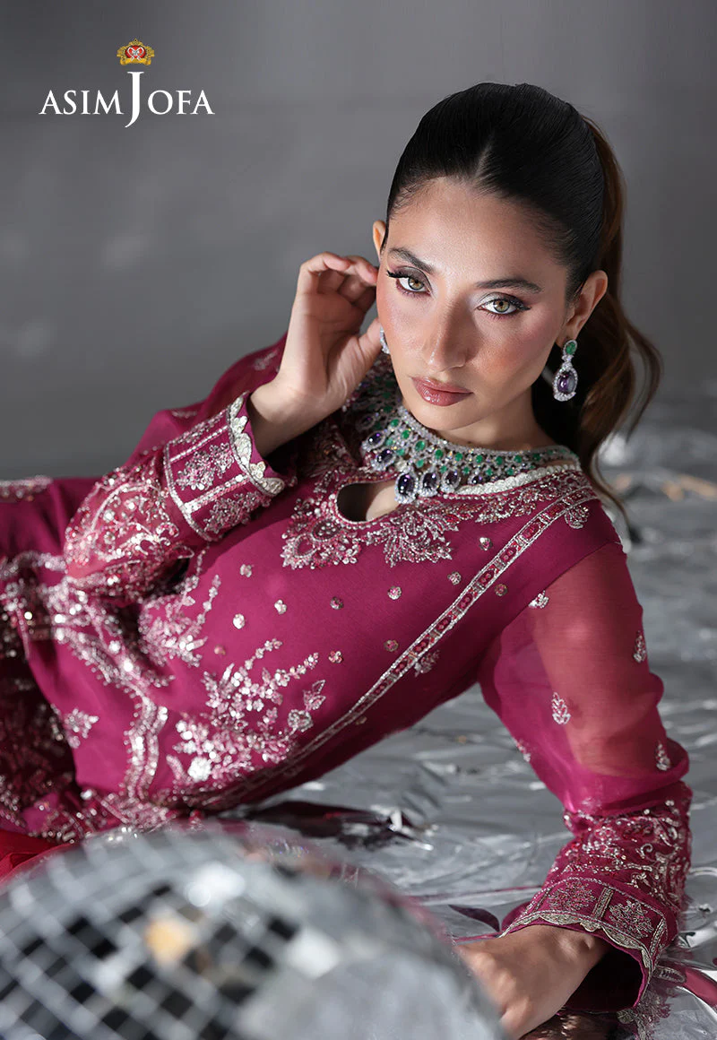 AJUEVD-19 EMBROIDERED CHIFFON Stitched 3 PCS - Image 5