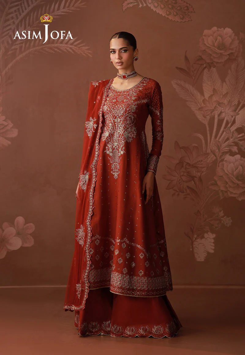 AJULDD-02 Embroidered Boski Silk Stitched 3 Pcs