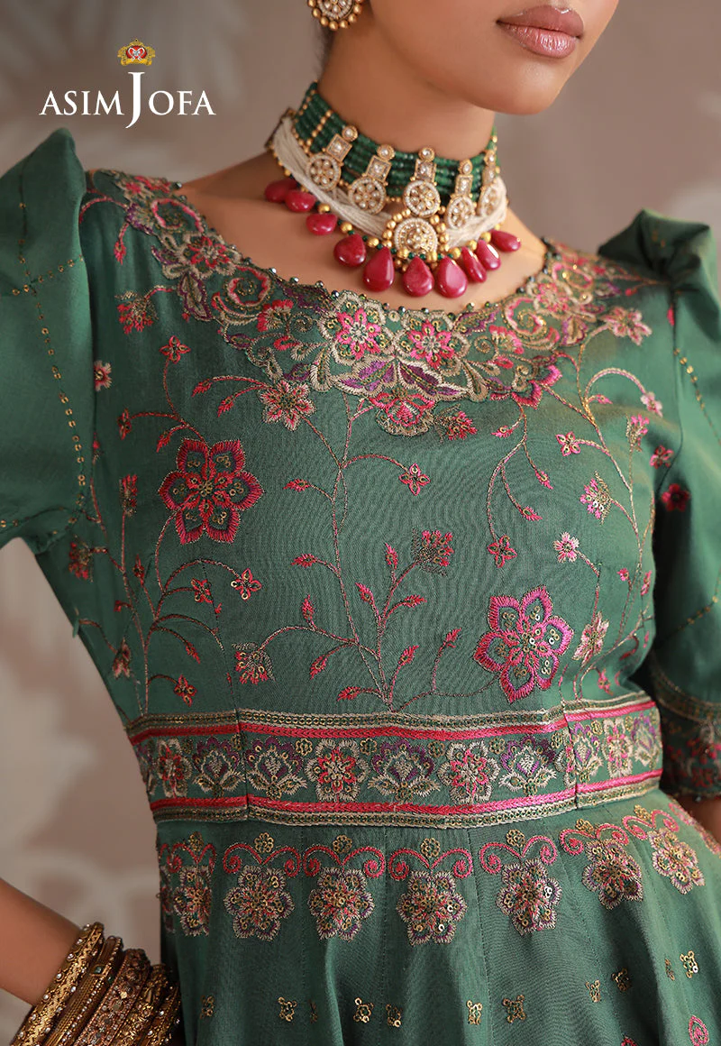AJULDD-03 Embroidered Cotton Silk Stitched 4 Pcs - Image 5