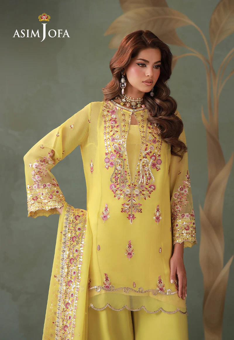 AJULDD-06 Embroidered Chiffon Stitched 4 Pcs - Image 4