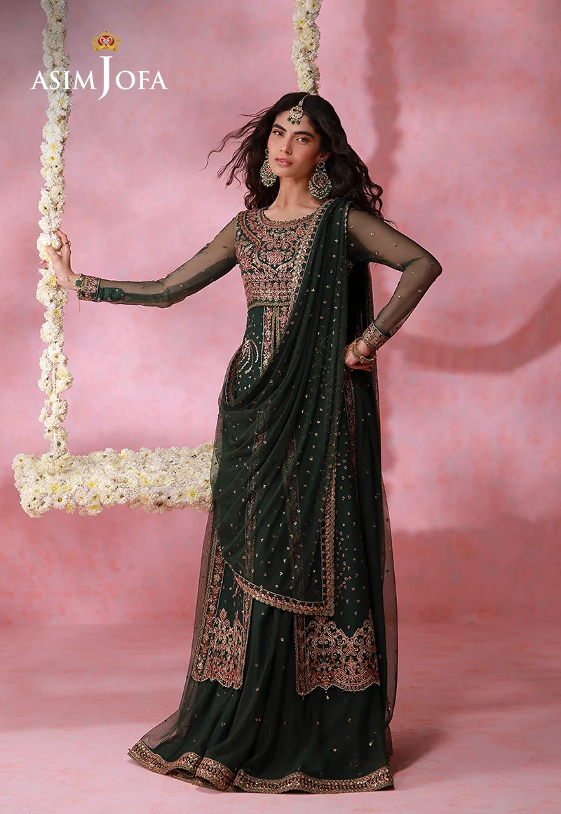 AJULFI-02 Embroidered Net Unstitched 3 Pcs - Image 2