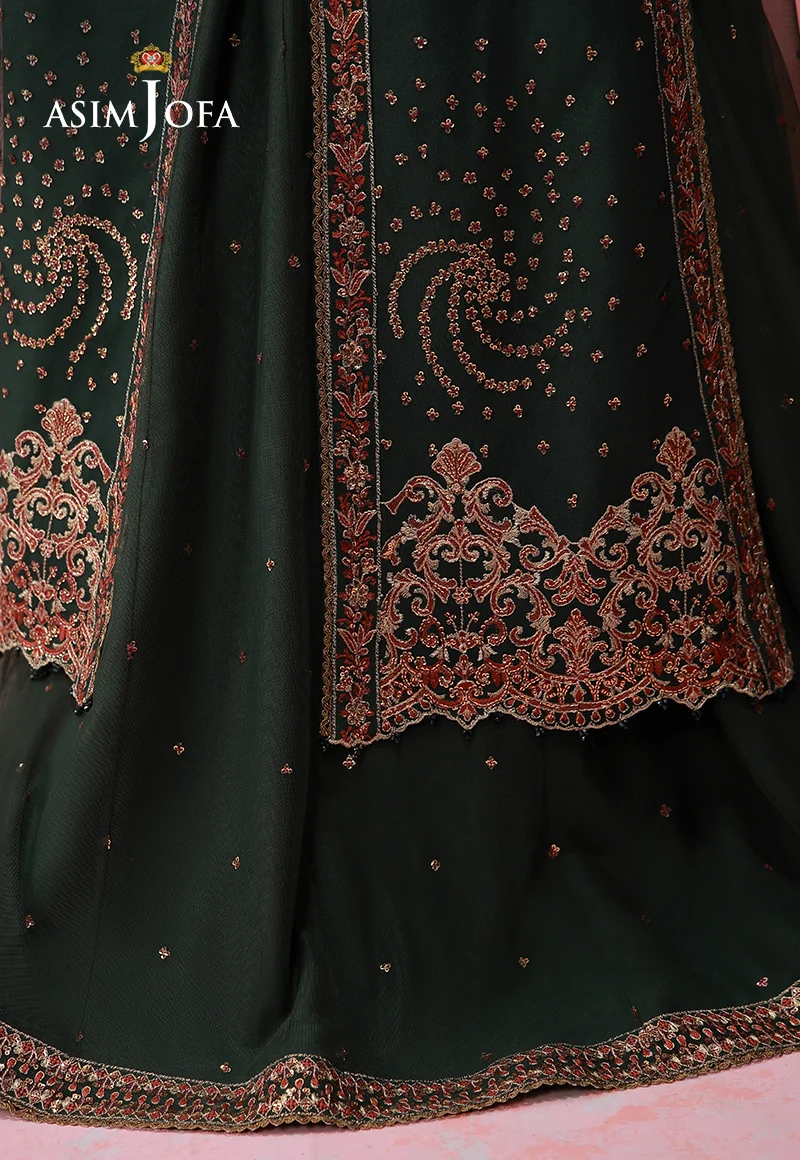 AJULFI-02 Embroidered Net Unstitched 3 Pcs - Image 3