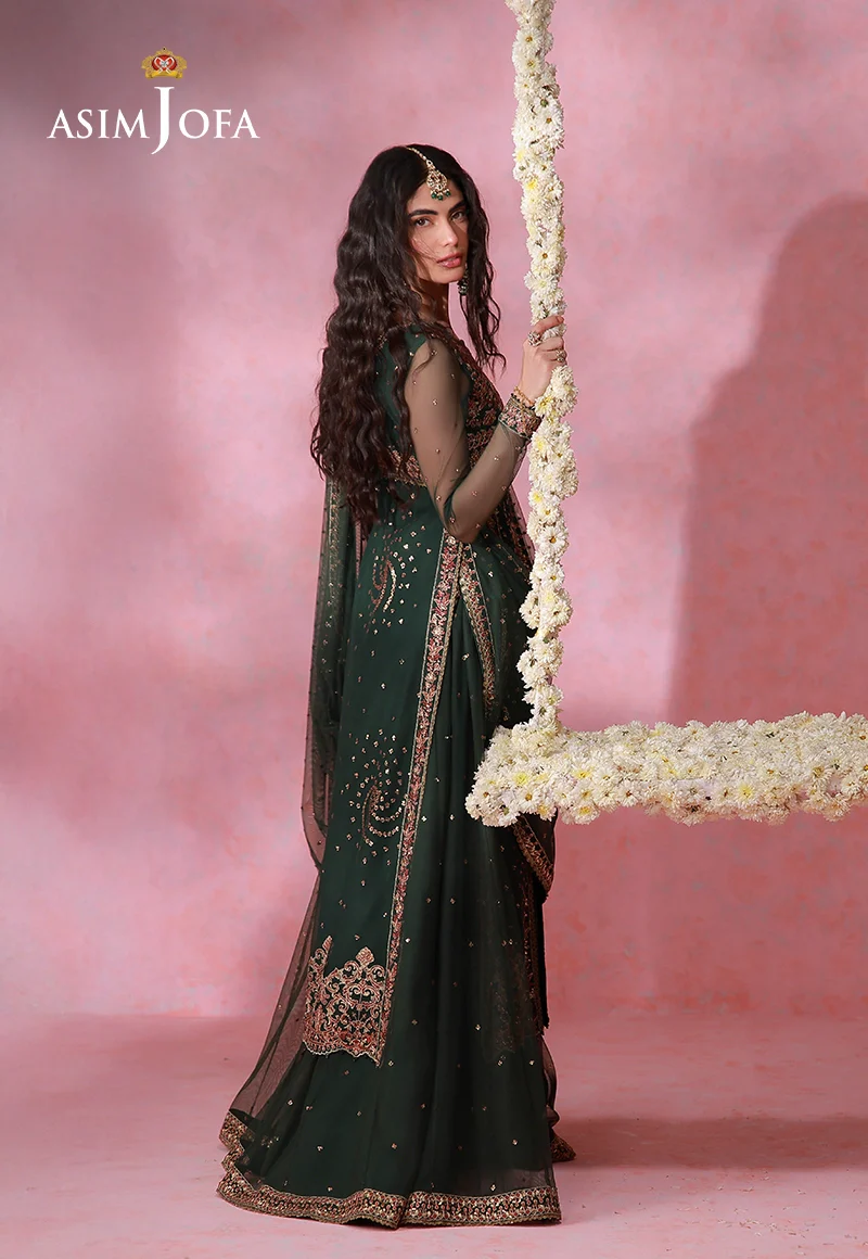 AJULFI-02 Embroidered Net Unstitched 3 Pcs - Image 6