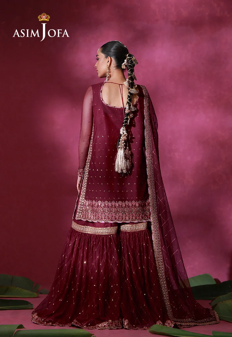 AJULFI-06 Embroidered Net Unstitched 3 Pcs - Image 5