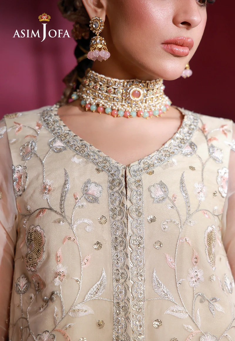 AJULFI-08 Embroidered Organza Unstitched 3 Pcs - Image 6