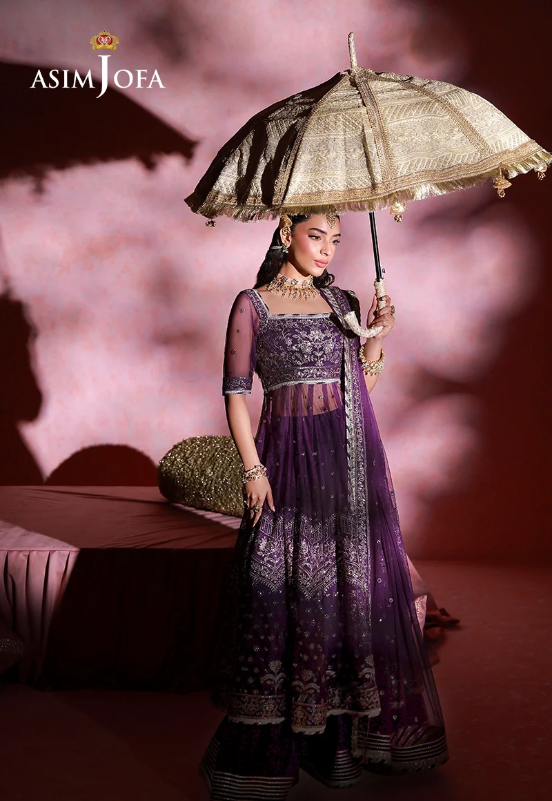 AJULFI-09 Embroidered Net Unstitched 2 Pcs - Image 2
