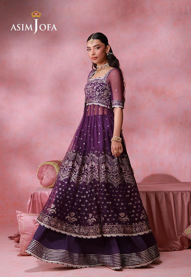 AJULFI-09 Embroidered Net Unstitched 2 Pcs - Image 3