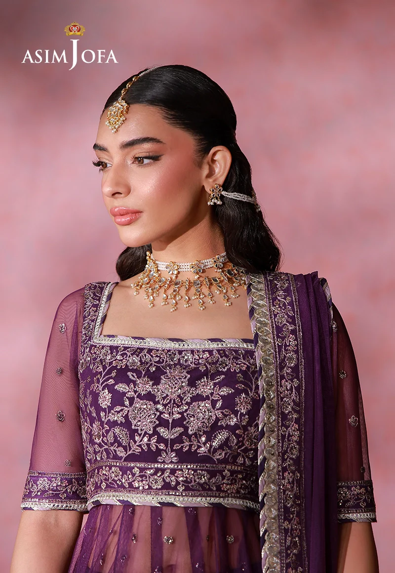AJULFI-09 Embroidered Net Unstitched 2 Pcs - Image 4