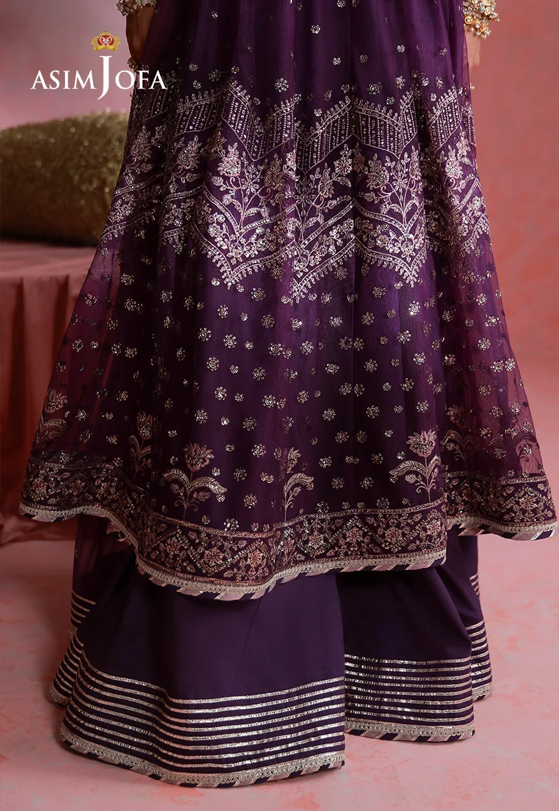 AJULFI-09 Embroidered Net Unstitched 2 Pcs - Image 5