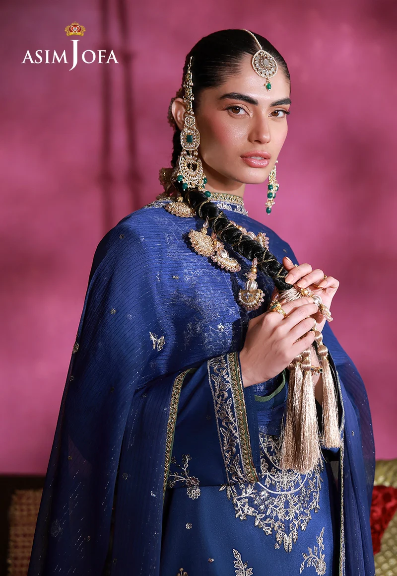 AJULFI-10 Embroidered Raw Silk Unstitched 3 Pcs - Image 3