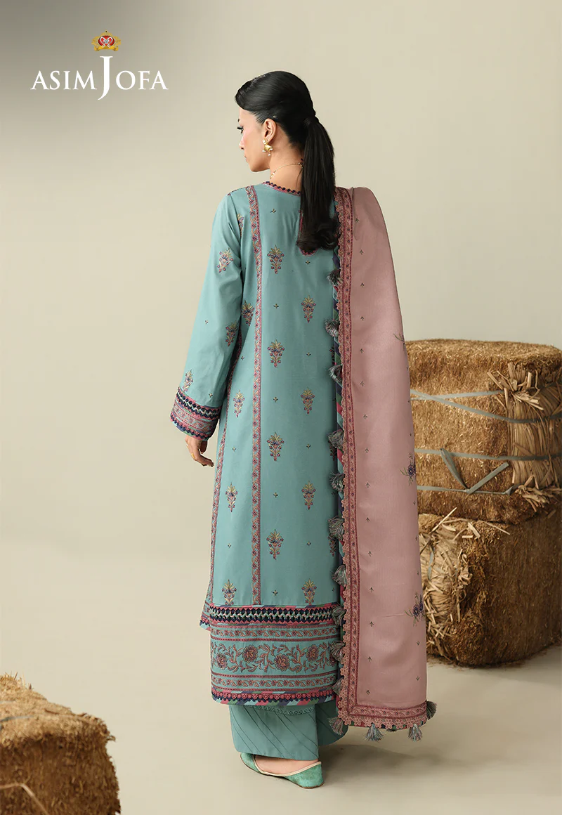 AJULK-03 Embroidered Rod Unstitched 3 Pcs - Image 4