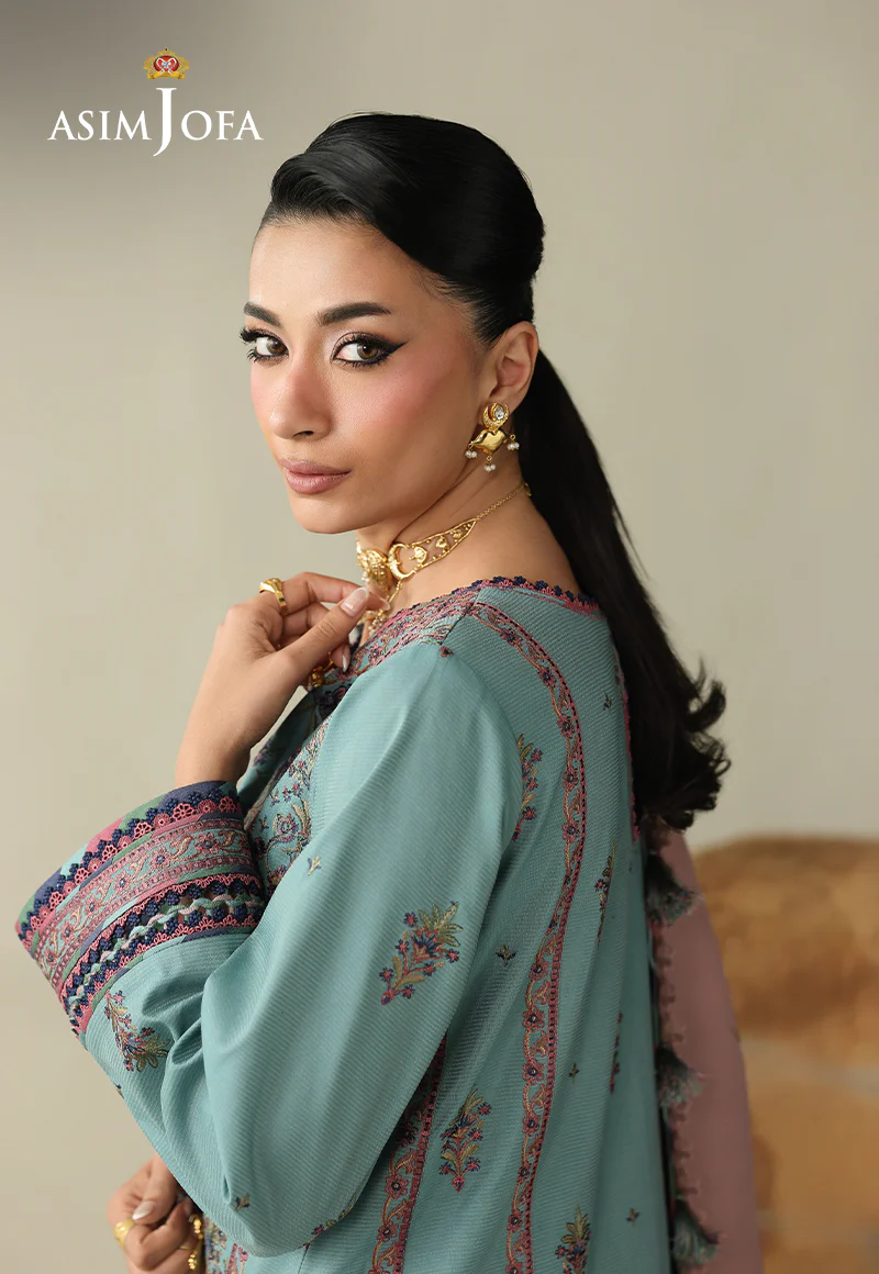 AJULK-03 Embroidered Rod Unstitched 3 Pcs - Image 5