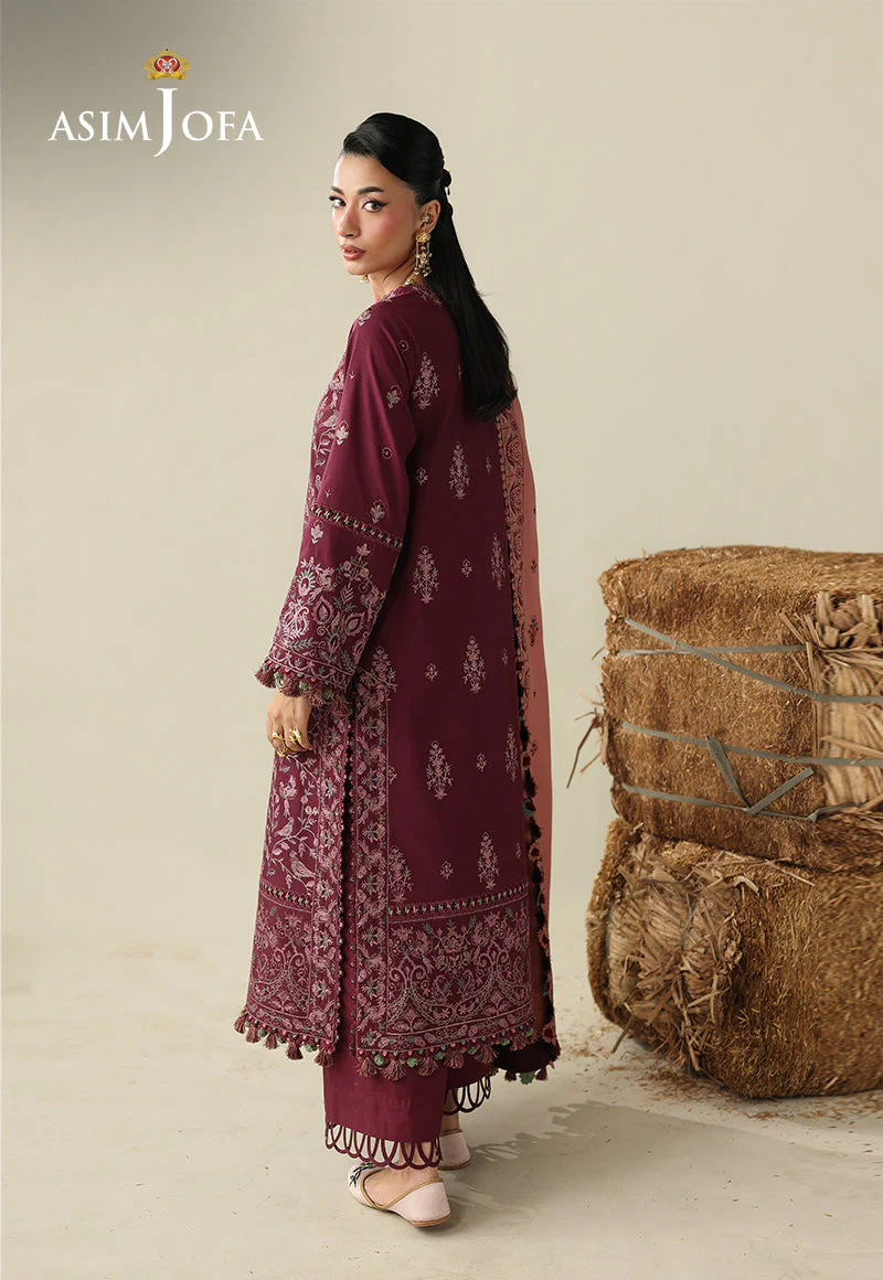 AJULKD-06 Embroidered Rod Stitched 3 Pcs - Image 4