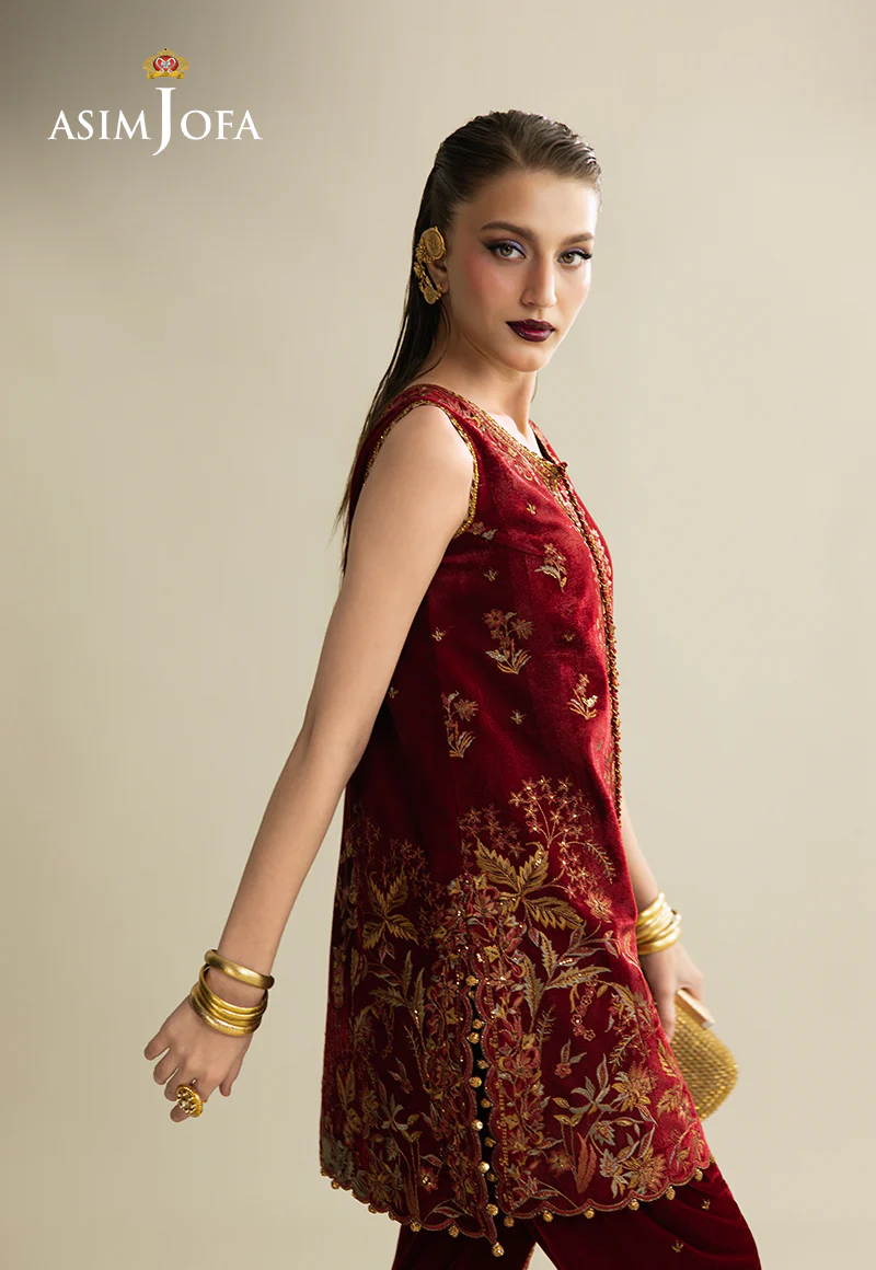 AJULM-05 Embroidered Velvet Unstitched 2 Pcs - Image 4