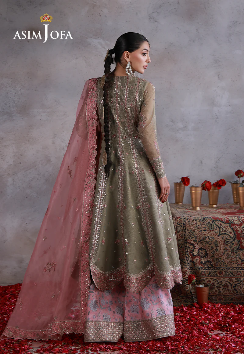 AJULN-02 Embroidered Javeria Net Unstitched 3 Pcs - Image 4