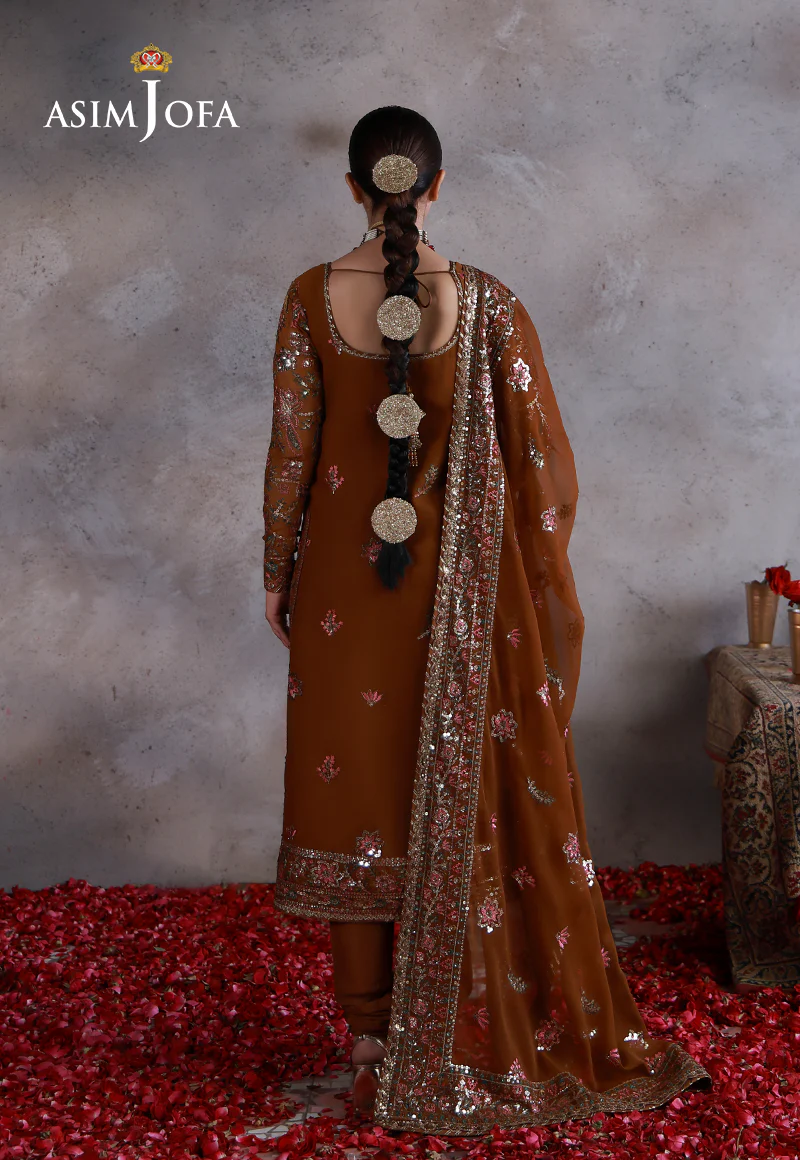 AJULND-03 Embroidered Chiffon Stitched 3 Pcs - Image 4