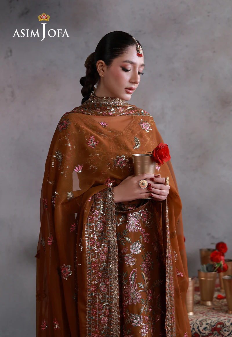 AJULND-03 Embroidered Chiffon Stitched 3 Pcs - Image 6