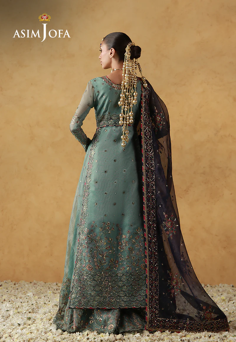 AJULN-05 Embroidered Javeria Net Unstitched 3 Pcs - Image 4