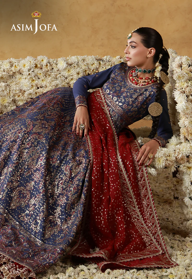 AJULND-06 Embroidered Silk Stitched 3 Pcs - Image 5