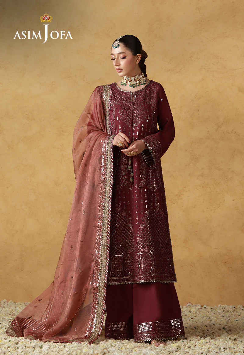 AJULN-07 Embroidered Cotton Silk Unstitched 3 Pcs