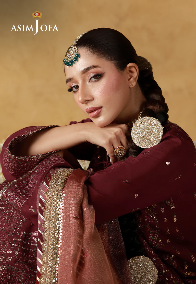 AJULN-07 Embroidered Cotton Silk Unstitched 3 Pcs - Image 5