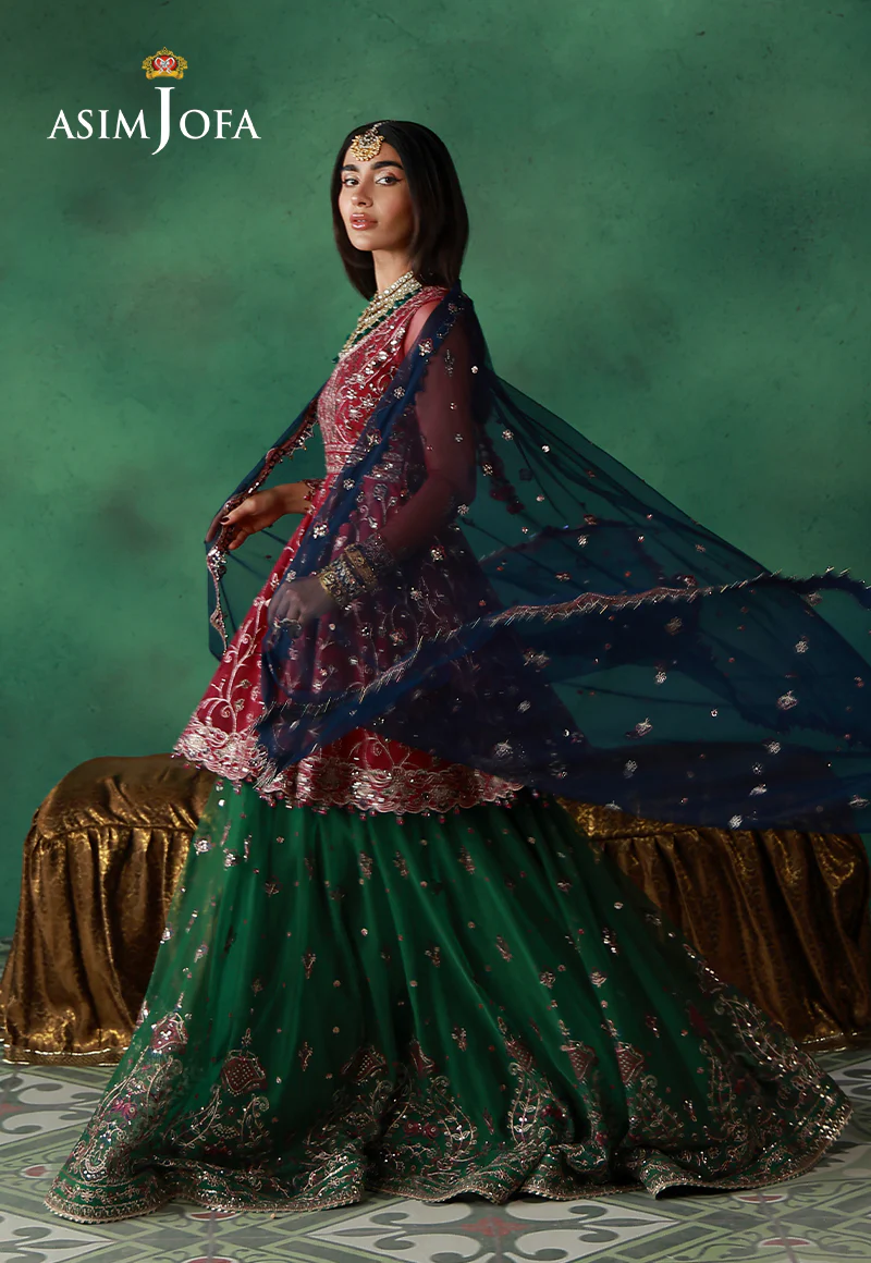AJULND-08 Embroidered Net Stitched 3 Pcs - Image 8