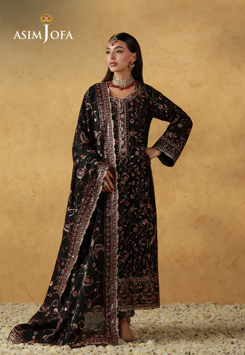 AJULN-09 Embroidered Cotton Net Unstitched 3 Pcs