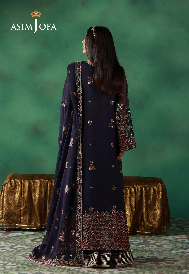 AJULND-13 Embroidered Javeria Net Stitched 3 Pcs - Image 2