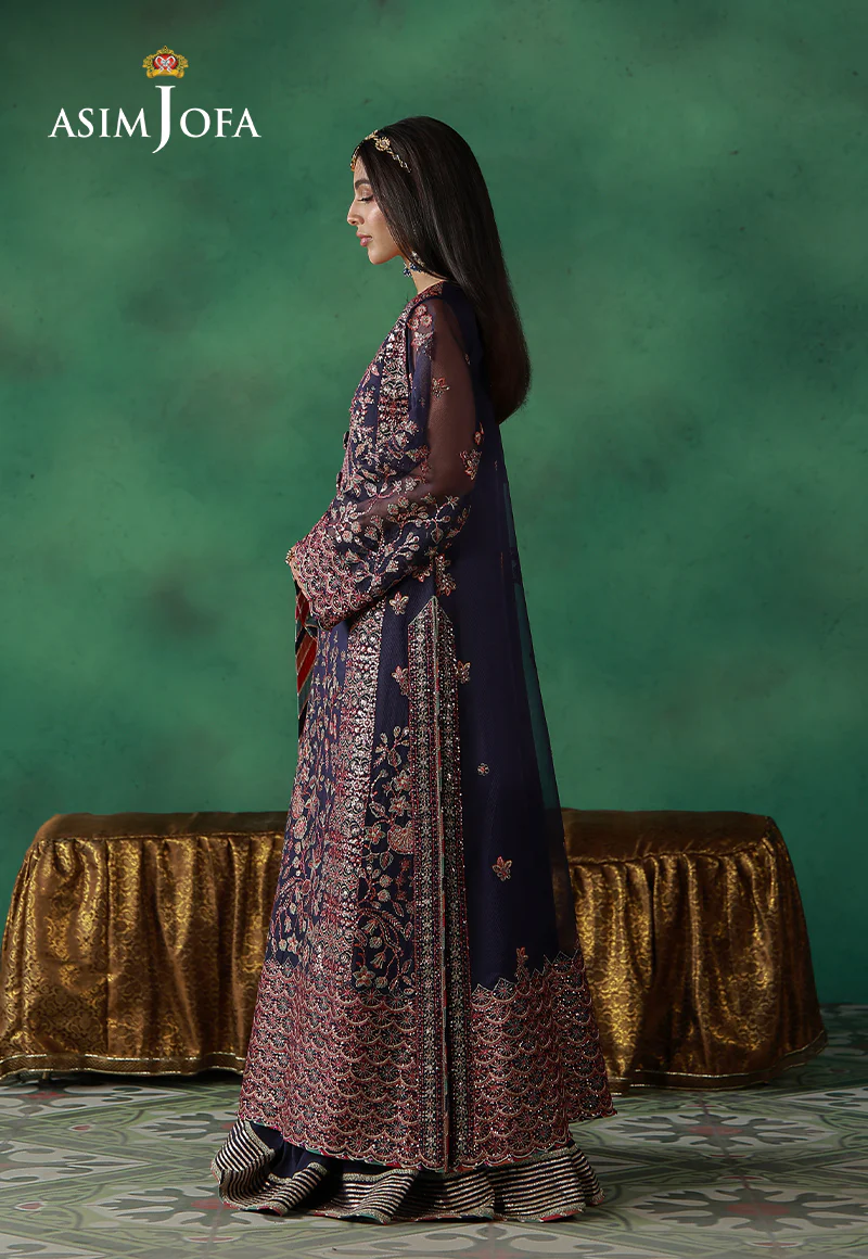 AJULND-13 Embroidered Javeria Net Stitched 3 Pcs - Image 4