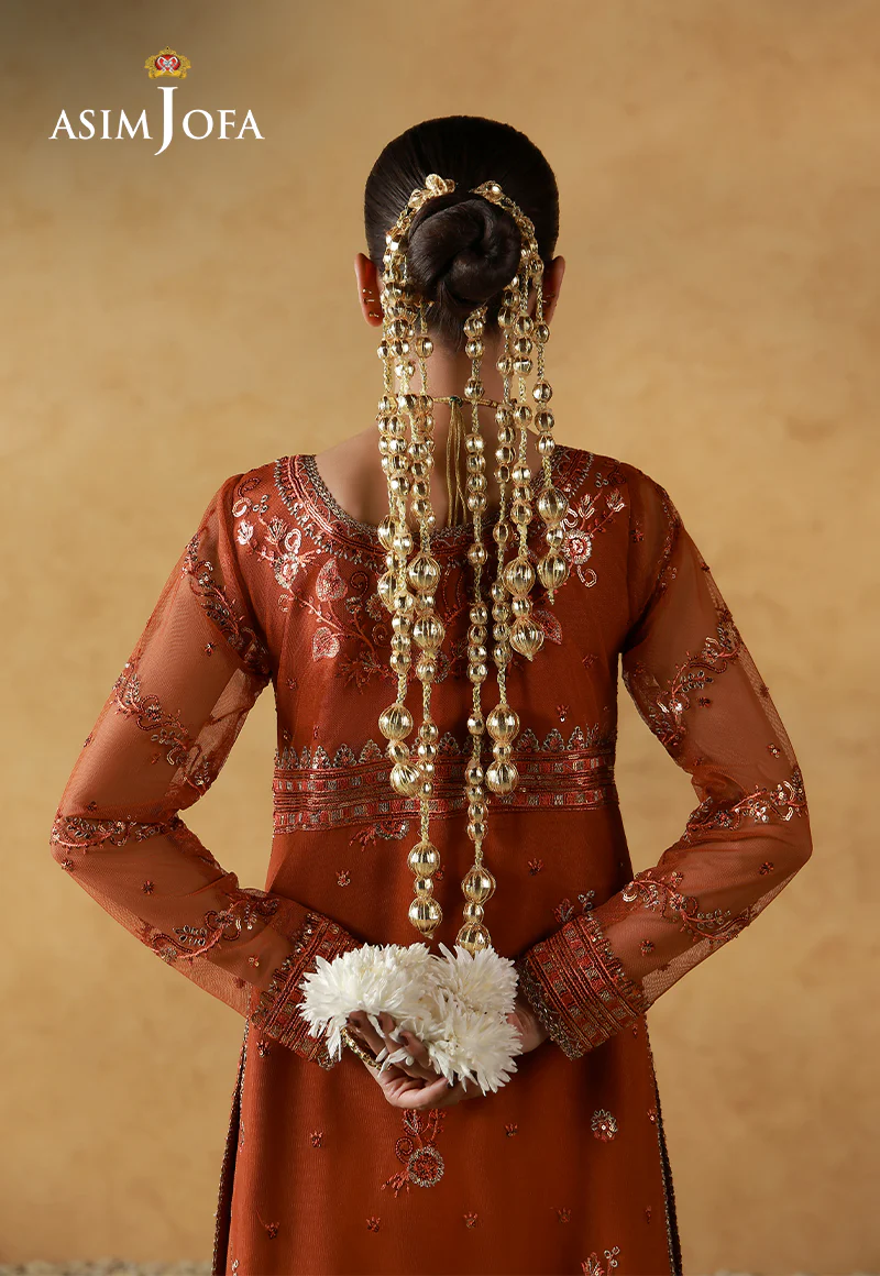 AJULN-20 Embroidered Net Unstitched 3 Pcs - Image 5