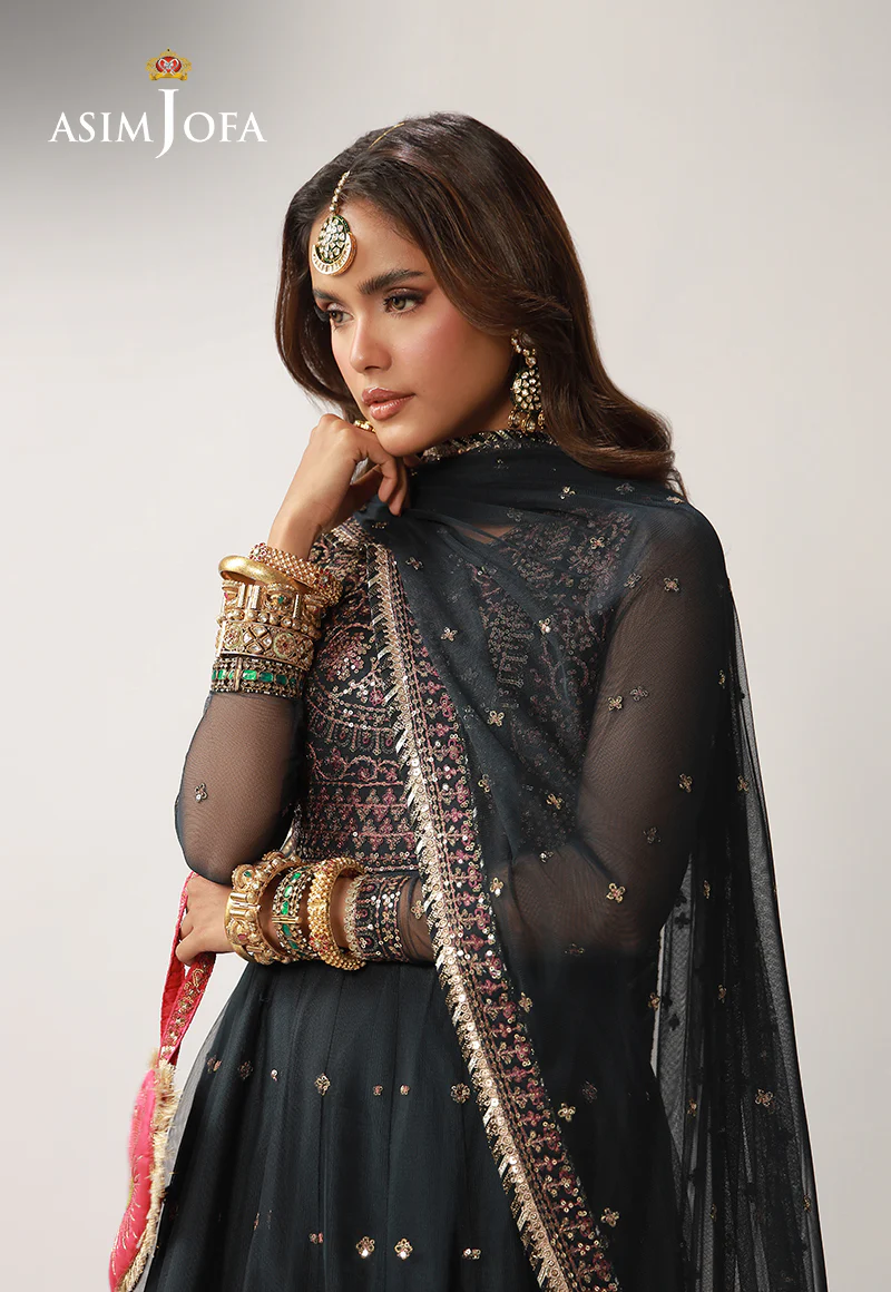 AJULO-02 Embroidered Net Unstitched 3 Pcs - Image 10