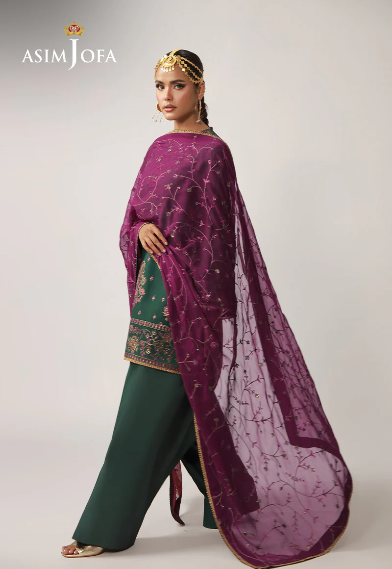 AJULO-06 Embroidered Silk Unstitched 3 Pcs - Image 5