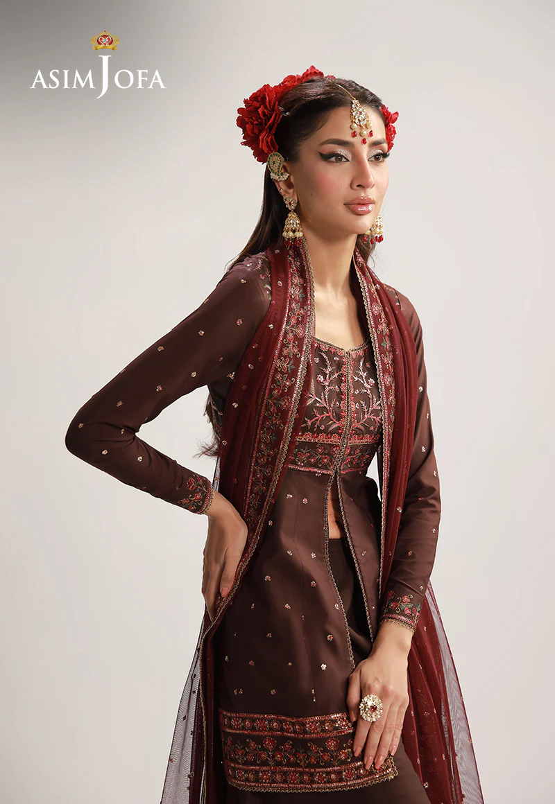 AJULO-07 Embroidered Silk Unstitched 3 Pcs - Image 5
