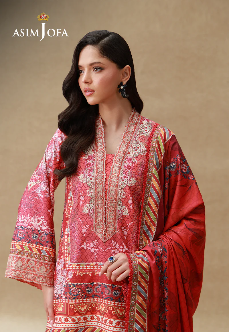 AJULSCD-04 Embroidered Crepe Silk Stitched 3 Pcs - Image 3