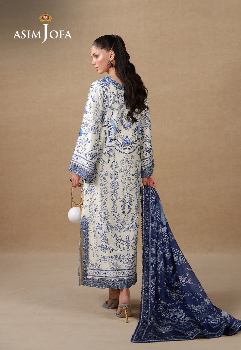 AJULSCD-05 Embroidered Charmeuse Silk Stitched 3 Pcs - Image 7
