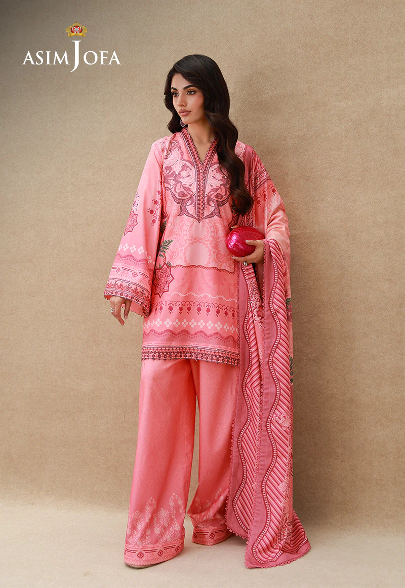 AJULSCD-09 Embroidered Crepe Silk Stitched 3 Pcs - Image 2