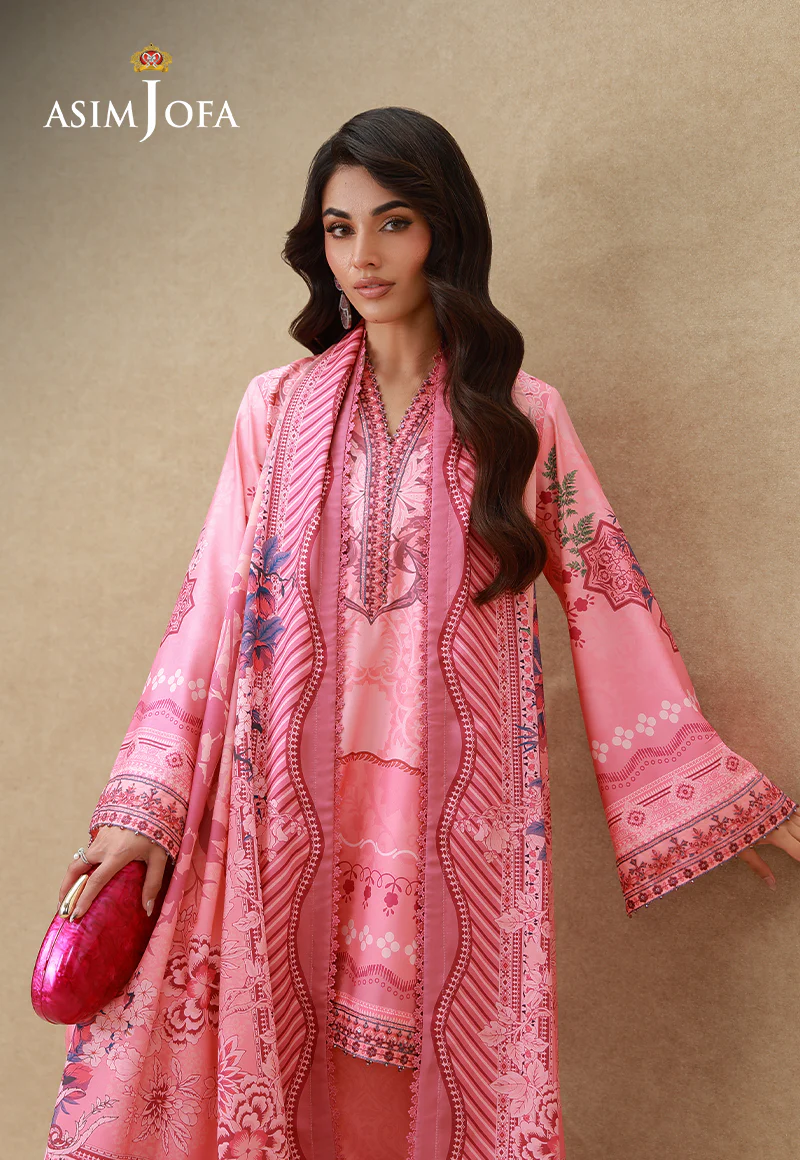 AJULSCD-09 Embroidered Crepe Silk Stitched 3 Pcs - Image 3