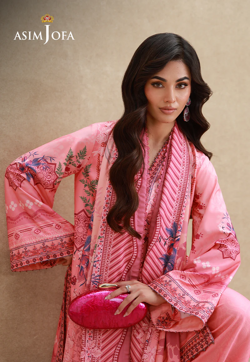AJULSCD-09 Embroidered Crepe Silk Stitched 3 Pcs - Image 5