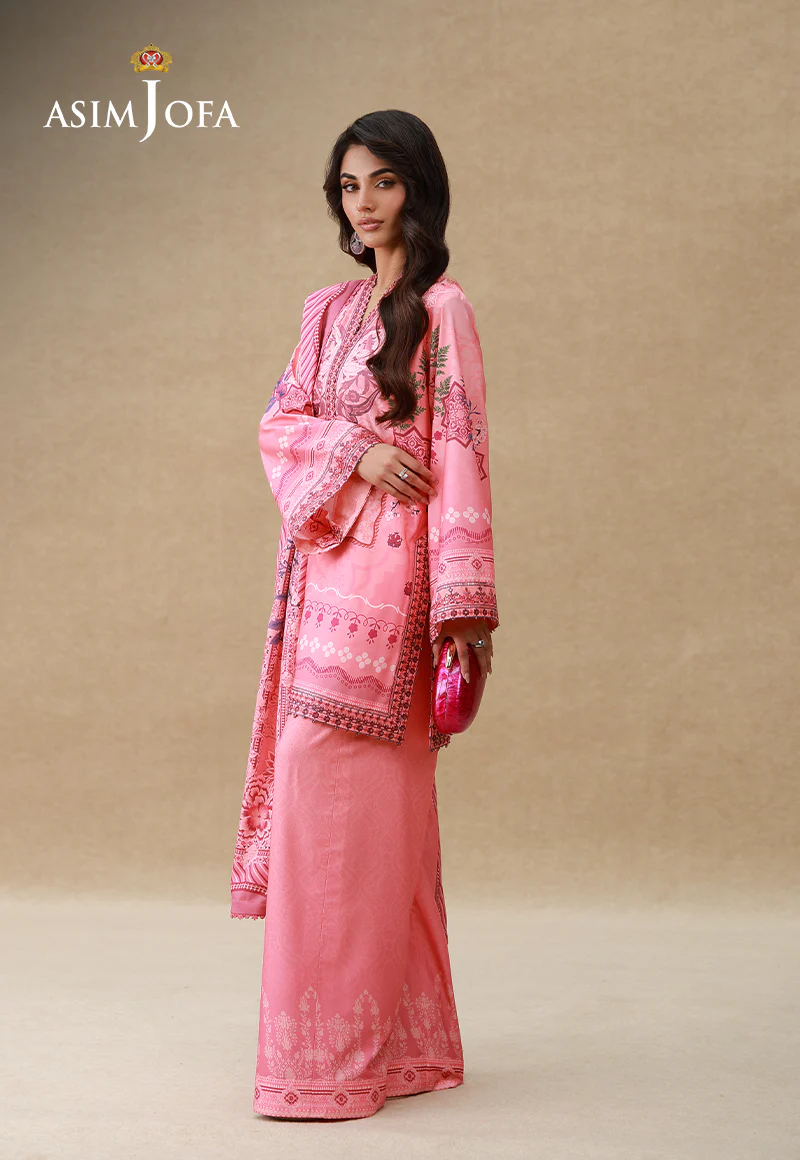 AJULSCD-09 Embroidered Crepe Silk Stitched 3 Pcs - Image 6