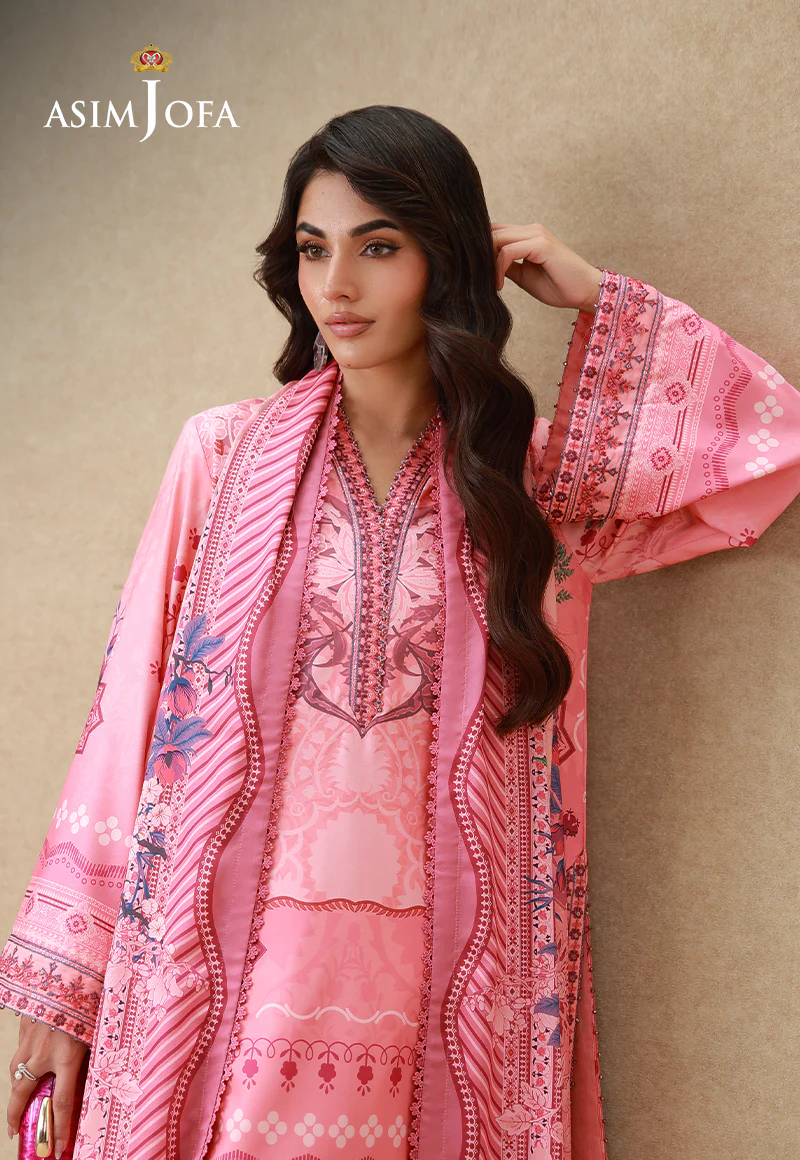 AJULSCD-09 Embroidered Crepe Silk Stitched 3 Pcs - Image 8